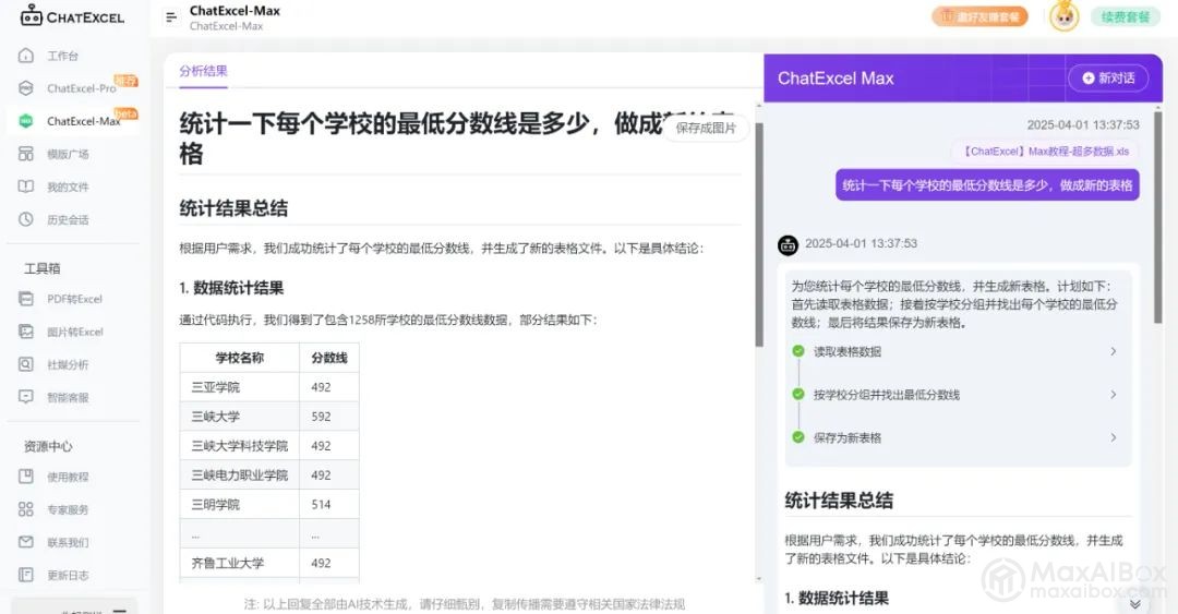 同时处理 100 个表的 ChatExcel Max 来了,多个表格/Sheet+超大数据,快来试试
