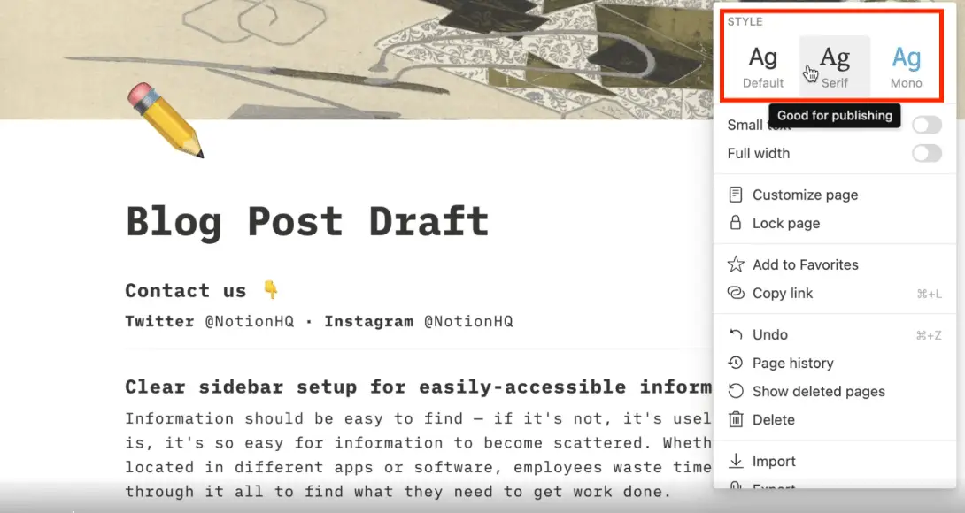 Notion 教程 13:页面风格自定义