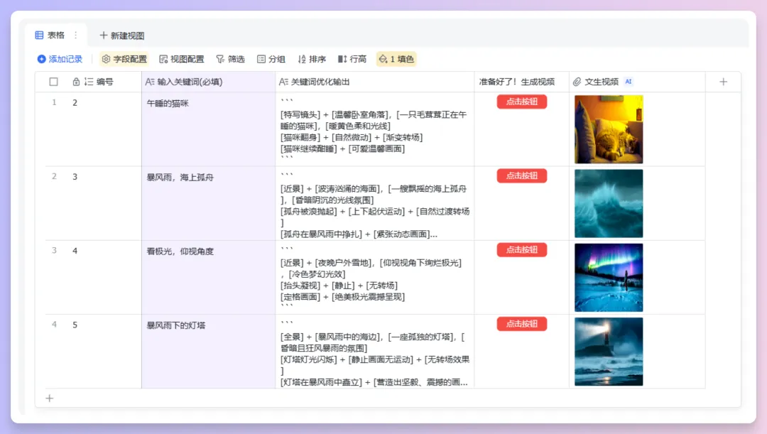 批量生成AI视频!Vidu接入飞书多维表格,工作流思路解析与模板分享